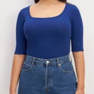 Everlane The Luxe Rib Scoop-Neck Tee Size S